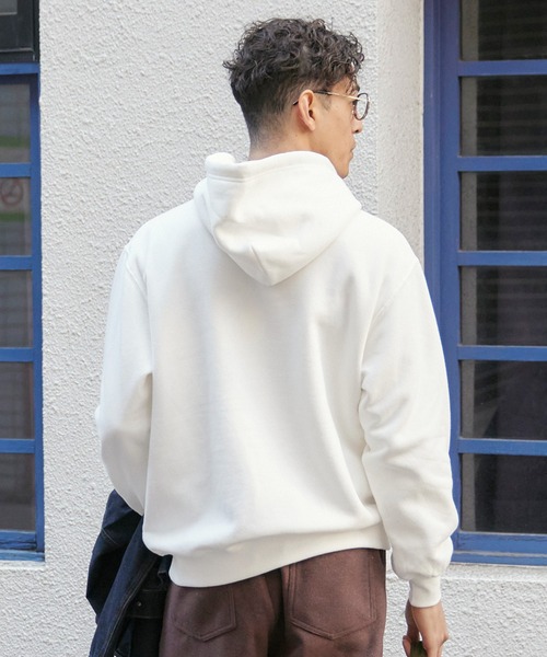coca（coca）（コカ）の「メンズ 裏起毛ロゴ刺繍パーカー（パーカー・メンズ・ホワイト/ブラック・L/XL/M）」の6枚目の写真