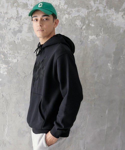 coca（coca）（コカ）の「メンズ 裏起毛ロゴ刺繍パーカー（パーカー・メンズ・ホワイト/ブラック・L/XL/M）」の8枚目の写真