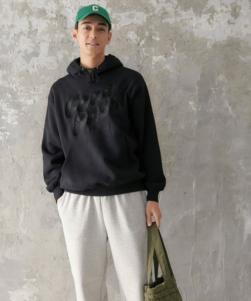 coca（coca）（コカ）の「メンズ 裏起毛ロゴ刺繍パーカー（パーカー・メンズ・ホワイト/ブラック・L/XL/M）」の10枚目の写真