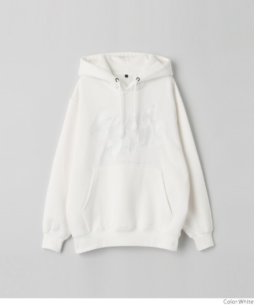 coca（coca）（コカ）の「メンズ 裏起毛ロゴ刺繍パーカー（パーカー・メンズ・ホワイト/ブラック・L/XL/M）」の12枚目の写真