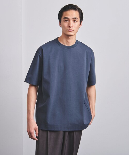新品！未使用！UNITED ARROWS ポンチ シャツテール カットソー　黒 ポンチ ロングスリーブ カットソー ‐ウォッシャブル‐