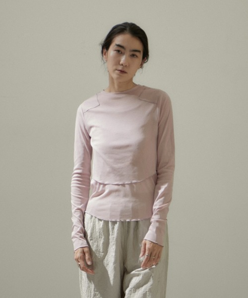 AMERICANA（アメリカーナ）の「[24SS]【Americana for SALON】別注シアーロンT＆キャミソールセットアップ（Tシャツ/カットソー・レディース・ラベンダー/チャコールグレー/ホワイト・FREE）」の3枚目の写真