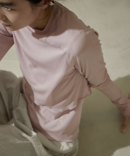 AMERICANA（アメリカーナ）の「[24SS]【Americana for SALON】別注シアーロンT＆キャミソールセットアップ（Tシャツ/カットソー・レディース・ラベンダー/チャコールグレー/ホワイト・FREE）」の10枚目の写真