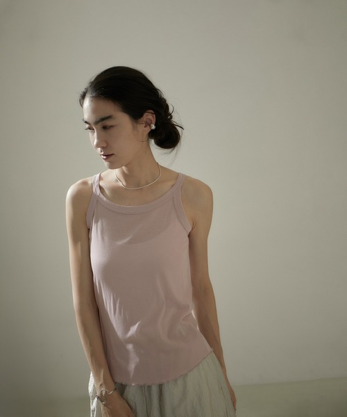 AMERICANA（アメリカーナ）の「[24SS]【Americana for SALON】別注シアーロンT＆キャミソールセットアップ（Tシャツ/カットソー・レディース・ラベンダー/チャコールグレー/ホワイト・FREE）」の11枚目の写真