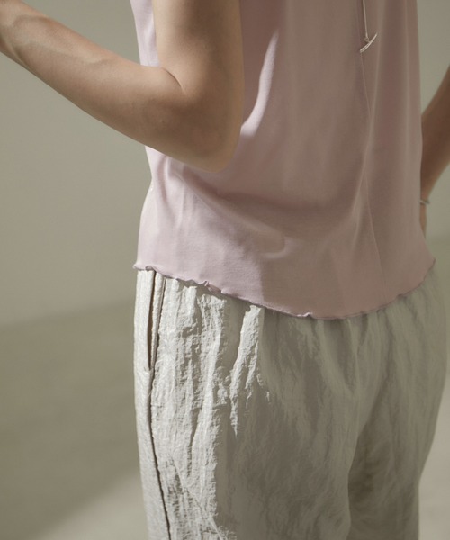 AMERICANA（アメリカーナ）の「[24SS]【Americana for SALON】別注シアーロンT＆キャミソールセットアップ（Tシャツ/カットソー・レディース・ラベンダー/チャコールグレー/ホワイト・FREE）」の13枚目の写真