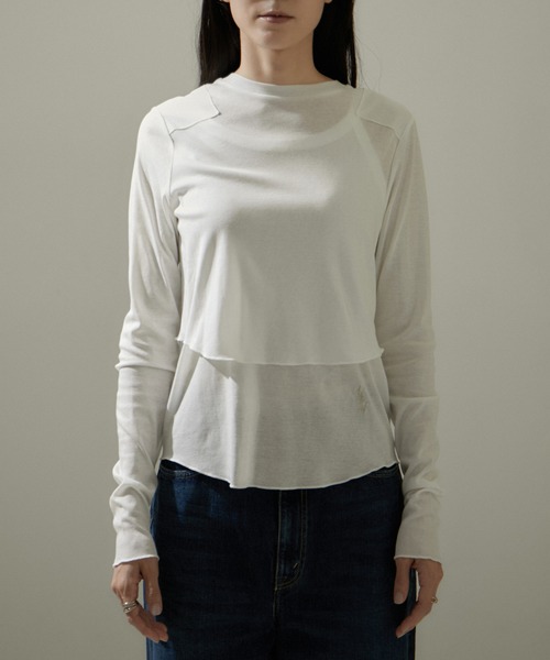 AMERICANA（アメリカーナ）の「[24SS]【Americana for SALON】別注シアーロンT＆キャミソールセットアップ（Tシャツ/カットソー・レディース・ラベンダー/チャコールグレー/ホワイト・FREE）」の14枚目の写真