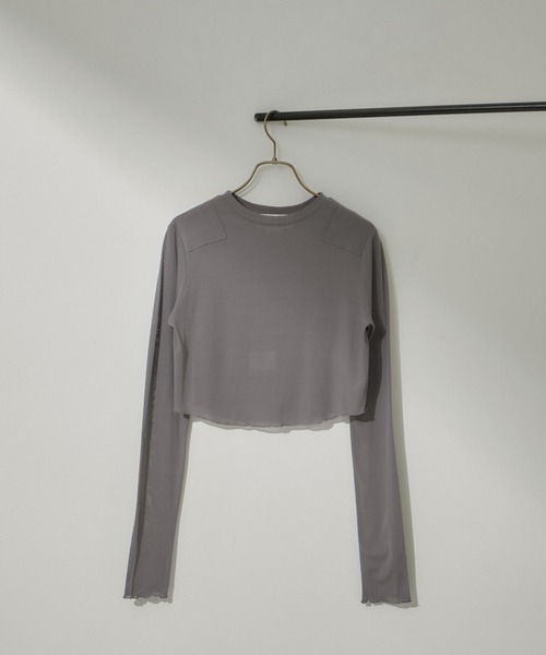 AMERICANA（アメリカーナ）の「[24SS]【Americana for SALON】別注シアーロンT＆キャミソールセットアップ（Tシャツ/カットソー・レディース・ラベンダー/チャコールグレー/ホワイト・FREE）」の22枚目の写真