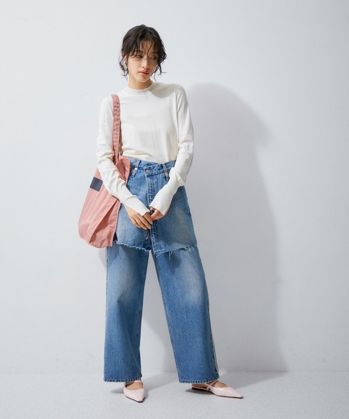 ADAM ET ROPE'（アダムエロペ）の「【サステナブル】ロゴプリントトートバッグ（トートバッグ・レディース・チャコールグレー/ベージュ/サックスブルー/ピンク・FREE）」の9枚目の写真