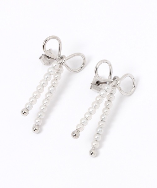 Heather（ヘザー）の「パールリボンピアス　100514（ピアス（両耳用）・レディース・シルバー/ゴールド・ONE SIZE）」の3枚目の写真