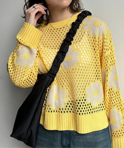 CPCM（シーピーシーエム）の「お花メッシュニット（ニット/セーター・レディース・グレー/アイボリー/ブラック/イエロー/グリーン系その他・F）」の20枚目の写真