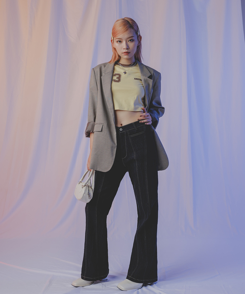 Anothera（アナザーエー）の「【ANOTHERA】リンガーチビTシャツ（Tシャツ/カットソー・レディース・ホワイト/サックスブルー/ベージュ・FREE）」の12枚目の写真