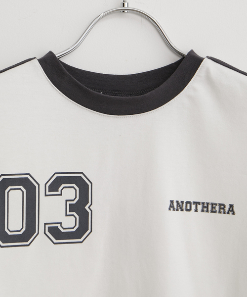 Anothera（アナザーエー）の「【ANOTHERA】リンガーチビTシャツ（Tシャツ/カットソー・レディース・ホワイト/サックスブルー/ベージュ・FREE）」の5枚目の写真