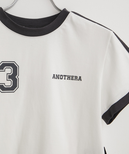 Anothera（アナザーエー）の「【ANOTHERA】リンガーチビTシャツ（Tシャツ/カットソー・レディース・ホワイト/サックスブルー/ベージュ・FREE）」の7枚目の写真