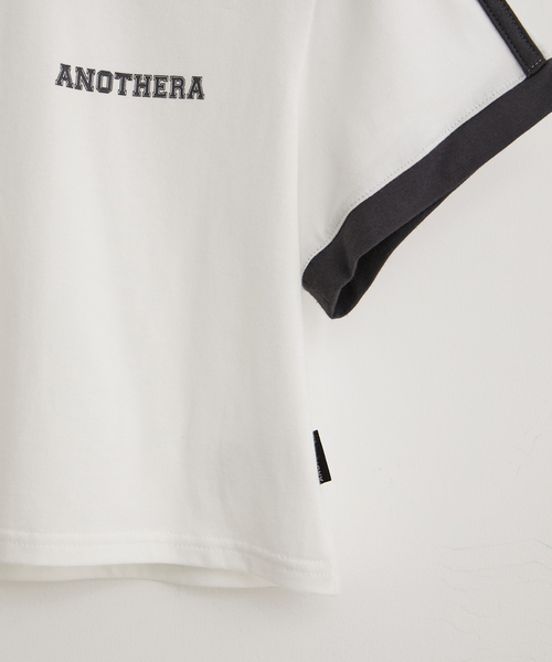 Anothera（アナザーエー）の「【ANOTHERA】リンガーチビTシャツ（Tシャツ/カットソー・レディース・ホワイト/サックスブルー/ベージュ・FREE）」の9枚目の写真