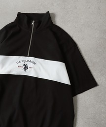 U.S. POLO ASSN.（ユーエスポロアッスン）の「【U.S. POLO ASSN.】 ビッグシルエット ロゴ刺繍 ハーフジップ ポロシャツ（ポロシャツ）」