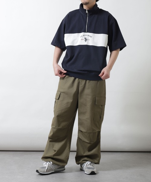 U.S. POLO ASSN.（ユーエスポロアッスン）の「【U.S. POLO ASSN.】 ビッグシルエット ロゴ刺繍 ハーフジップ ポロシャツ（ポロシャツ・メンズ・グレー/オフホワイト/ブラック/ネイビー・LARGE/MEDIUM/X-LARGE）」の18枚目の写真