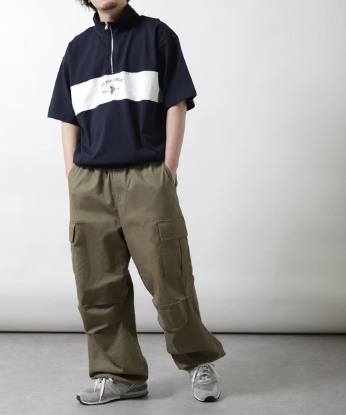 U.S. POLO ASSN.（ユーエスポロアッスン）の「【U.S. POLO ASSN.】 ビッグシルエット ロゴ刺繍 ハーフジップ ポロシャツ（ポロシャツ・メンズ・グレー/オフホワイト/ブラック/ネイビー・LARGE/MEDIUM/X-LARGE）」の19枚目の写真