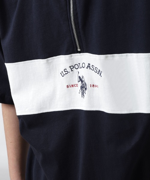 U.S. POLO ASSN.（ユーエスポロアッスン）の「【U.S. POLO ASSN.】 ビッグシルエット ロゴ刺繍 ハーフジップ ポロシャツ（ポロシャツ・メンズ・グレー/オフホワイト/ブラック/ネイビー・LARGE/MEDIUM/X-LARGE）」の16枚目の写真