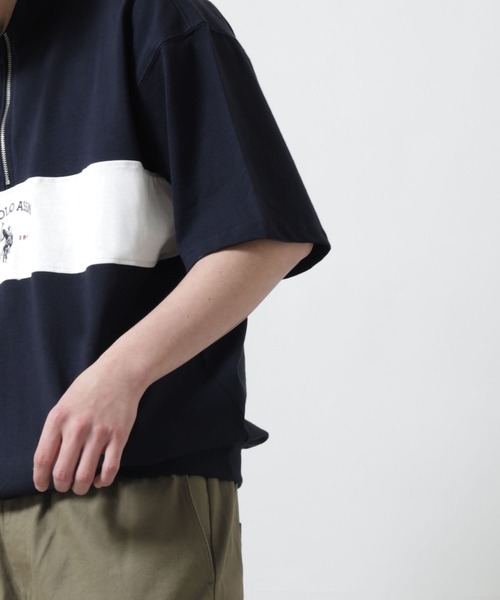 U.S. POLO ASSN.（ユーエスポロアッスン）の「【U.S. POLO ASSN.】 ビッグシルエット ロゴ刺繍 ハーフジップ ポロシャツ（ポロシャツ・メンズ・グレー/オフホワイト/ブラック/ネイビー・LARGE/MEDIUM/X-LARGE）」の17枚目の写真