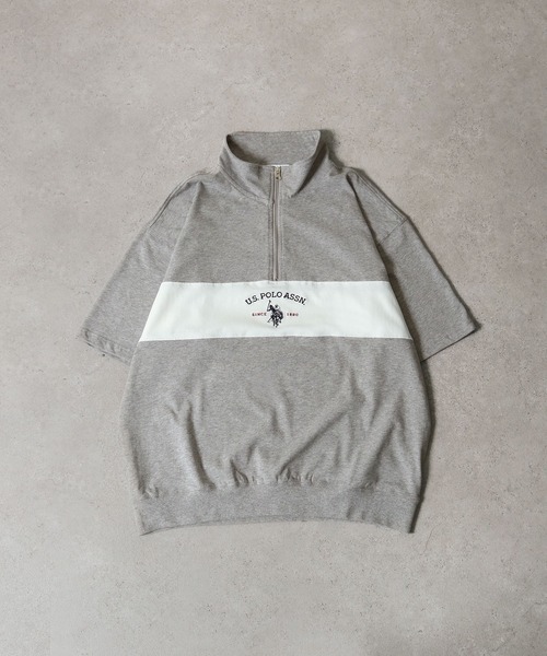 U.S. POLO ASSN.（ユーエスポロアッスン）の「【U.S. POLO ASSN.】 ビッグシルエット ロゴ刺繍 ハーフジップ ポロシャツ（ポロシャツ・メンズ・グレー/オフホワイト/ブラック/ネイビー・LARGE/MEDIUM/X-LARGE）」の20枚目の写真