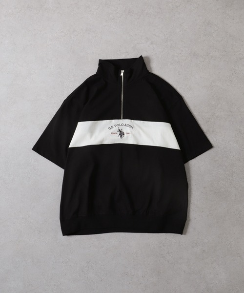 U.S. POLO ASSN.（ユーエスポロアッスン）の「【U.S. POLO ASSN.】 ビッグシルエット ロゴ刺繍 ハーフジップ ポロシャツ（ポロシャツ・メンズ・グレー/オフホワイト/ブラック/ネイビー・LARGE/MEDIUM/X-LARGE）」の10枚目の写真
