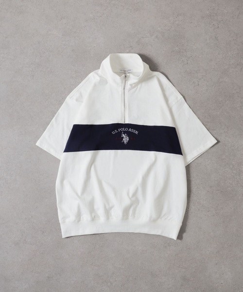 U.S. POLO ASSN.（ユーエスポロアッスン）の「【U.S. POLO ASSN.】 ビッグシルエット ロゴ刺繍 ハーフジップ ポロシャツ（ポロシャツ・メンズ・グレー/オフホワイト/ブラック/ネイビー・LARGE/MEDIUM/X-LARGE）」の11枚目の写真