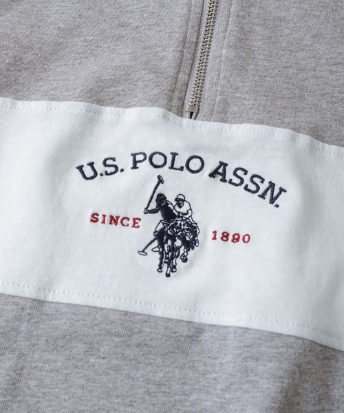 U.S. POLO ASSN.（ユーエスポロアッスン）の「【U.S. POLO ASSN.】 ビッグシルエット ロゴ刺繍 ハーフジップ ポロシャツ（ポロシャツ・メンズ・グレー/オフホワイト/ブラック/ネイビー・LARGE/MEDIUM/X-LARGE）」の15枚目の写真