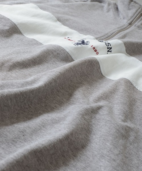 U.S. POLO ASSN.（ユーエスポロアッスン）の「【U.S. POLO ASSN.】 ビッグシルエット ロゴ刺繍 ハーフジップ ポロシャツ（ポロシャツ・メンズ・グレー/オフホワイト/ブラック/ネイビー・LARGE/MEDIUM/X-LARGE）」の8枚目の写真