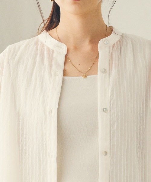 hunch（ハンチ）の「シアーストライプシャツワンピース（シャツワンピース・レディース・ベージュ系その他/グレー系その他/イエロー系その他・FREE）」の14枚目の写真