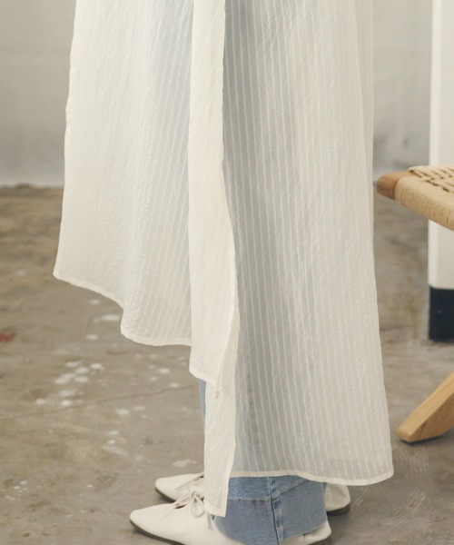 hunch（ハンチ）の「シアーストライプシャツワンピース（シャツワンピース・レディース・ベージュ系その他/グレー系その他/イエロー系その他・FREE）」の16枚目の写真