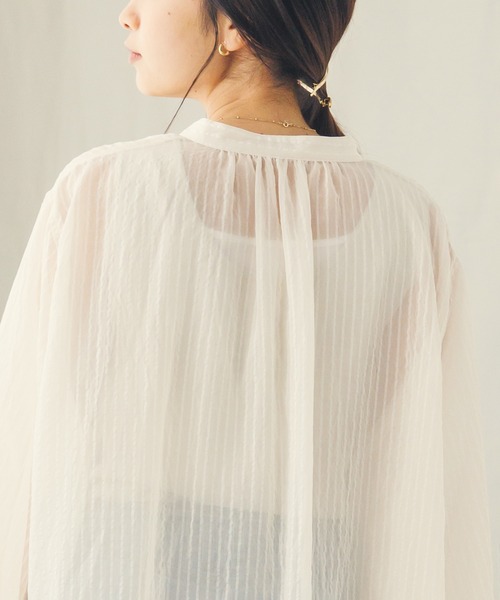 hunch（ハンチ）の「シアーストライプシャツワンピース（シャツワンピース・レディース・ベージュ系その他/グレー系その他/イエロー系その他・FREE）」の17枚目の写真