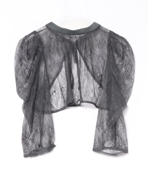 12Twelve Agenda（トゥエルブ　アジェンダ）の「【組み合わせ自由】【結婚式】前後2wayギャザースリーブボレロブラウス（カーディガン/ボレロ・レディース・ブラウン/カーキ/ネイビー・M/L）」の4枚目の写真