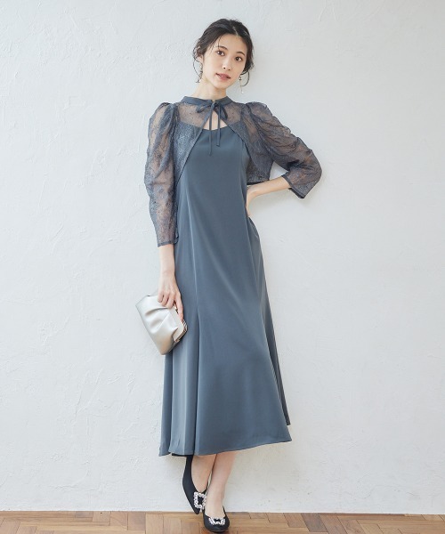 12Twelve Agenda（トゥエルブ　アジェンダ）の「【組み合わせ自由】【結婚式】前後2wayギャザースリーブボレロブラウス（カーディガン/ボレロ・レディース・ブラウン/カーキ/ネイビー・M/L）」の11枚目の写真