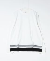 コットン天竺 / 裾ラインリブ クルーネック ロンTee（長袖）