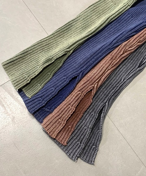 non-hedge(ノンヘッジ)の「ブリーチ加工ジップオフショルニットトップス(ニット/セーター・レディース・ブルー/ブラウン/ブラック/カーキ・FREE)」の12枚目の写真