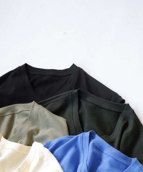 antiqua(アンティカ)の「裏毛Vネックトップス(Tシャツ/カットソー・レディース・ブルー/ブラック/ホワイト/ベージュ/ダークグレー・FREE)」の14枚目の写真
