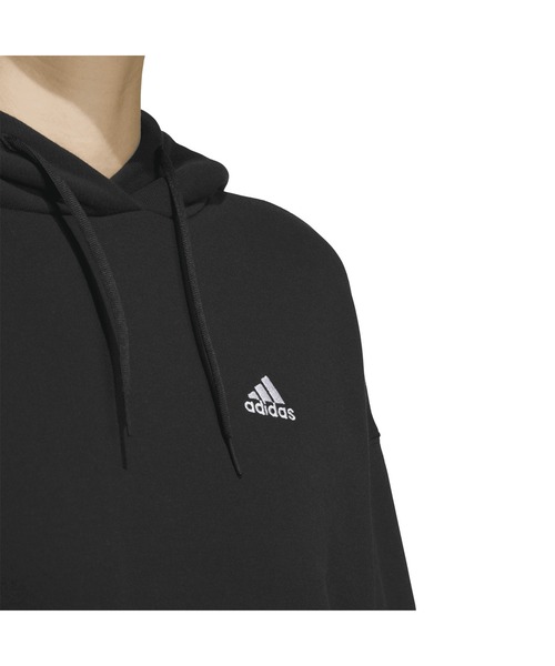 adidas（アディダス）の「アディダス adidas W ESS+ SL スウェットフーディ（スウェット・レディース・ライトベージュ/ブラック・XL/S/M/L）」の4枚目の写真