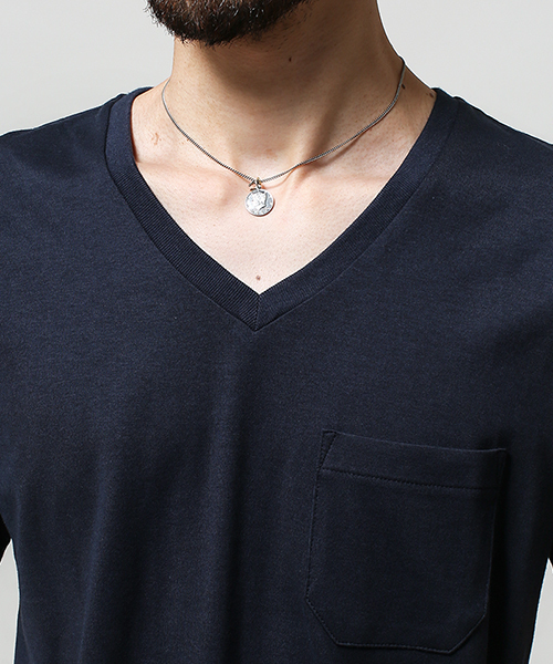 NANO universe(ナノユニバース)の「Anti Soaked C/R Vneck T(Tシャツ/カットソー・メンズ・カーキ/ネイビー/ブルー・SMALL/LARGE/MEDIUM)」の4枚目の写真
