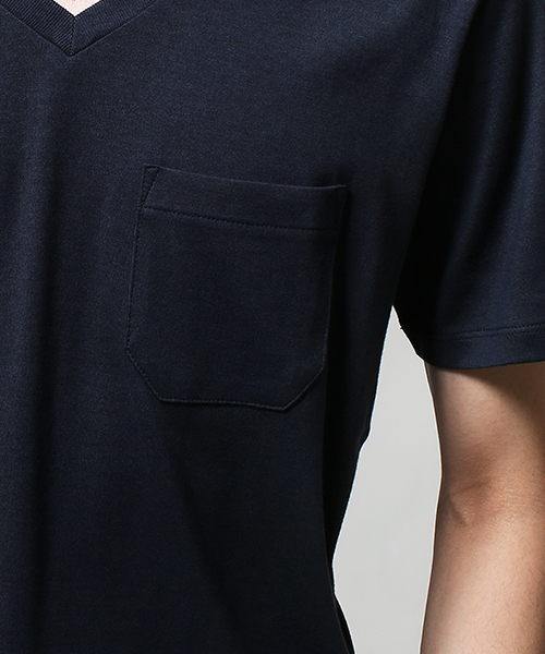NANO universe(ナノユニバース)の「Anti Soaked C/R Vneck T(Tシャツ/カットソー・メンズ・カーキ/ネイビー/ブルー・SMALL/LARGE/MEDIUM)」の8枚目の写真