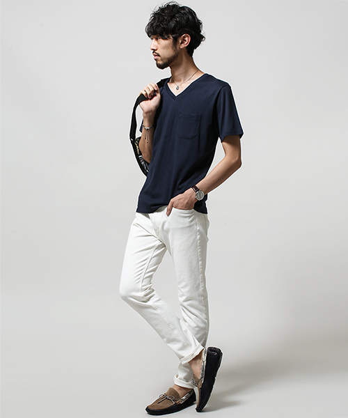 NANO universe(ナノユニバース)の「Anti Soaked C/R Vneck T(Tシャツ/カットソー・メンズ・カーキ/ネイビー/ブルー・SMALL/LARGE/MEDIUM)」の9枚目の写真