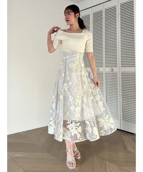 dazzlin（ダズリン）の「シアーフラワーコルセットスカート（スカート・レディース・ベージュ/グレー・SMALL/MEDIUM）」の19枚目の写真