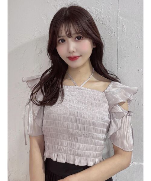 EATME(イートミー)の「ラッフルシャーリングTOP(Tシャツ/カットソー・レディース・ピンク/アイボリー/ブラック・FREE)」の1枚目の写真