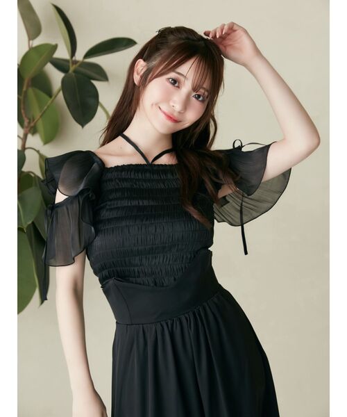 EATME(イートミー)の「ラッフルシャーリングTOP(Tシャツ/カットソー・レディース・ピンク/アイボリー/ブラック・FREE)」の6枚目の写真