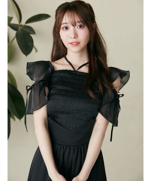 EATME(イートミー)の「ラッフルシャーリングTOP(Tシャツ/カットソー・レディース・ピンク/アイボリー/ブラック・FREE)」の7枚目の写真