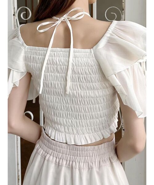 EATME(イートミー)の「ラッフルシャーリングTOP(Tシャツ/カットソー・レディース・ピンク/アイボリー/ブラック・FREE)」の14枚目の写真