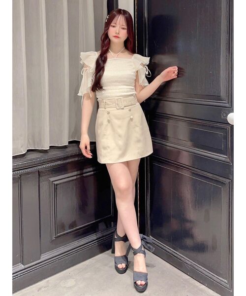 EATME(イートミー)の「ラッフルシャーリングTOP(Tシャツ/カットソー・レディース・ピンク/アイボリー/ブラック・FREE)」の16枚目の写真