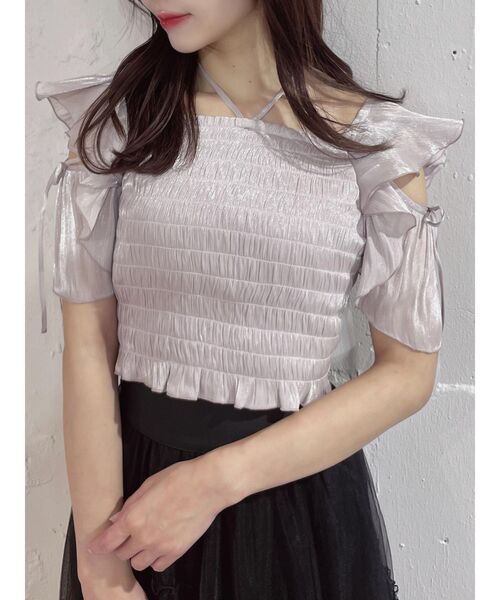 EATME(イートミー)の「ラッフルシャーリングTOP(Tシャツ/カットソー・レディース・ピンク/アイボリー/ブラック・FREE)」の20枚目の写真