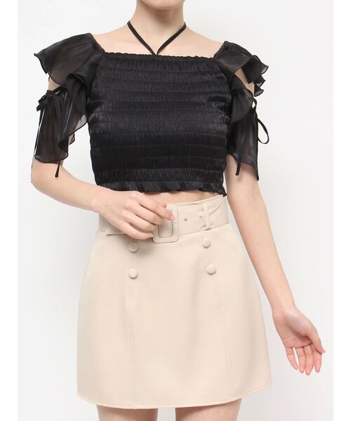 EATME(イートミー)の「ラッフルシャーリングTOP(Tシャツ/カットソー・レディース・ピンク/アイボリー/ブラック・FREE)」の21枚目の写真