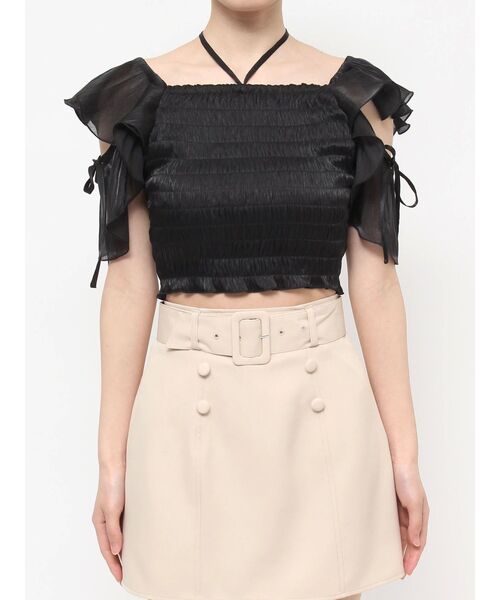 EATME(イートミー)の「ラッフルシャーリングTOP(Tシャツ/カットソー・レディース・ピンク/アイボリー/ブラック・FREE)」の22枚目の写真