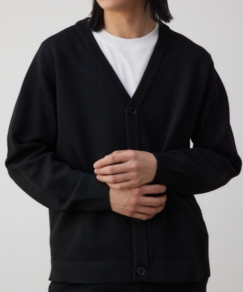 AZUL by moussy（アズールバイマウジー）の「レイヤードセットカーディガン（カーディガン/ボレロ・メンズ・ライトグレー/ブラック/ブルー/グリーン・FREE）」の3枚目の写真